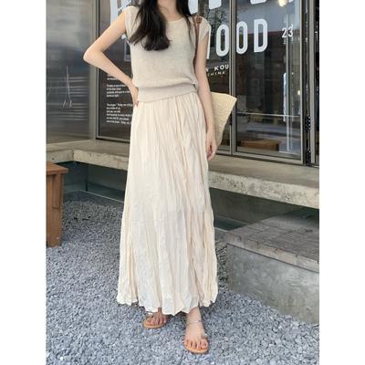 Women's Skirt Vintage Half-body Skirt Pleated Half-body Skirt A-line Skirt