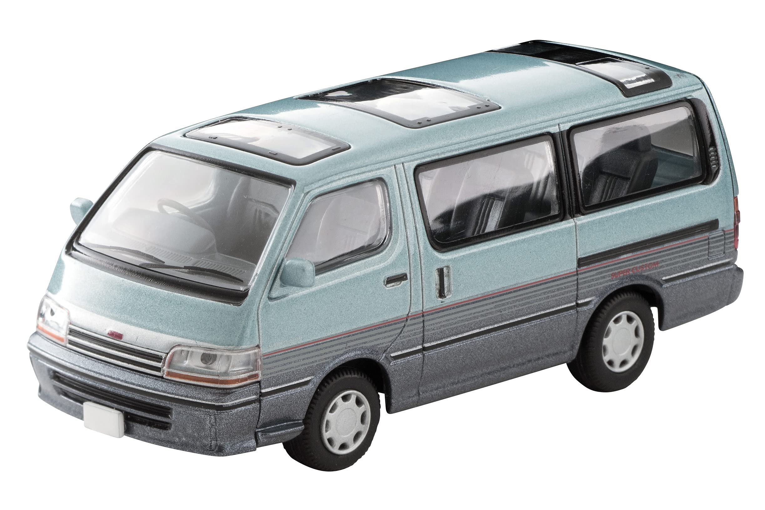 Tomytec Tomica Limited Vintage Neo Scale Toyota Hiace Wagon Super Custom Light 1/64 LV-N208c Blue/Navy (Finished Model)