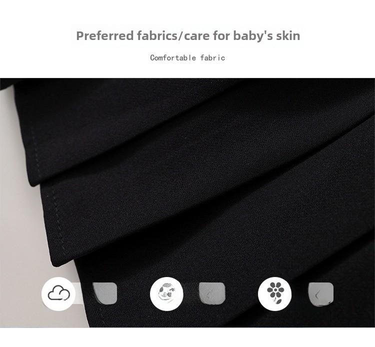 Mädchen Koreanischer Stil Schwarzer Plisseerock - Sommer/Herbst 2025 Mode für Kleine bis Mittlere Kinder