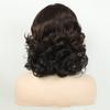 Synthetic Elegant Short Curly Wave Hair Brown Bob Wig Side Parting Wig for Women Natural Fluffy Daily Cosplay Party Use