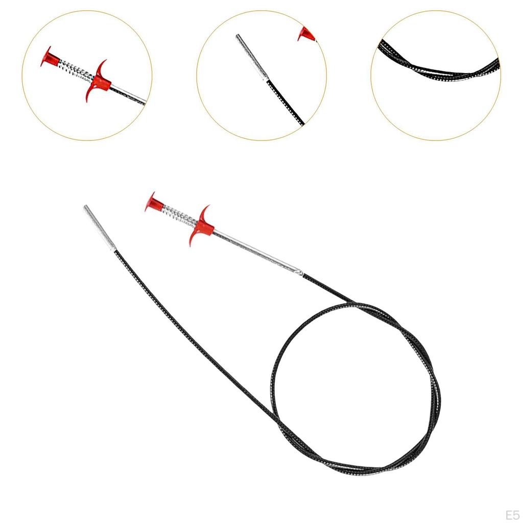 Drain Hair Clog Remover with 4 Claws Assist Tool Catcher Flexible Pick Up Reacher for Shower