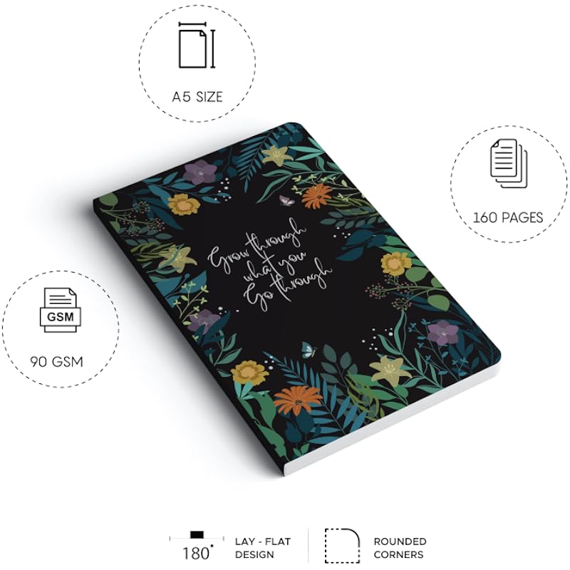 FACTOR NOTES A5 Notebook: Ruled | 90 GSM | 160 Pages (Night Garden)
