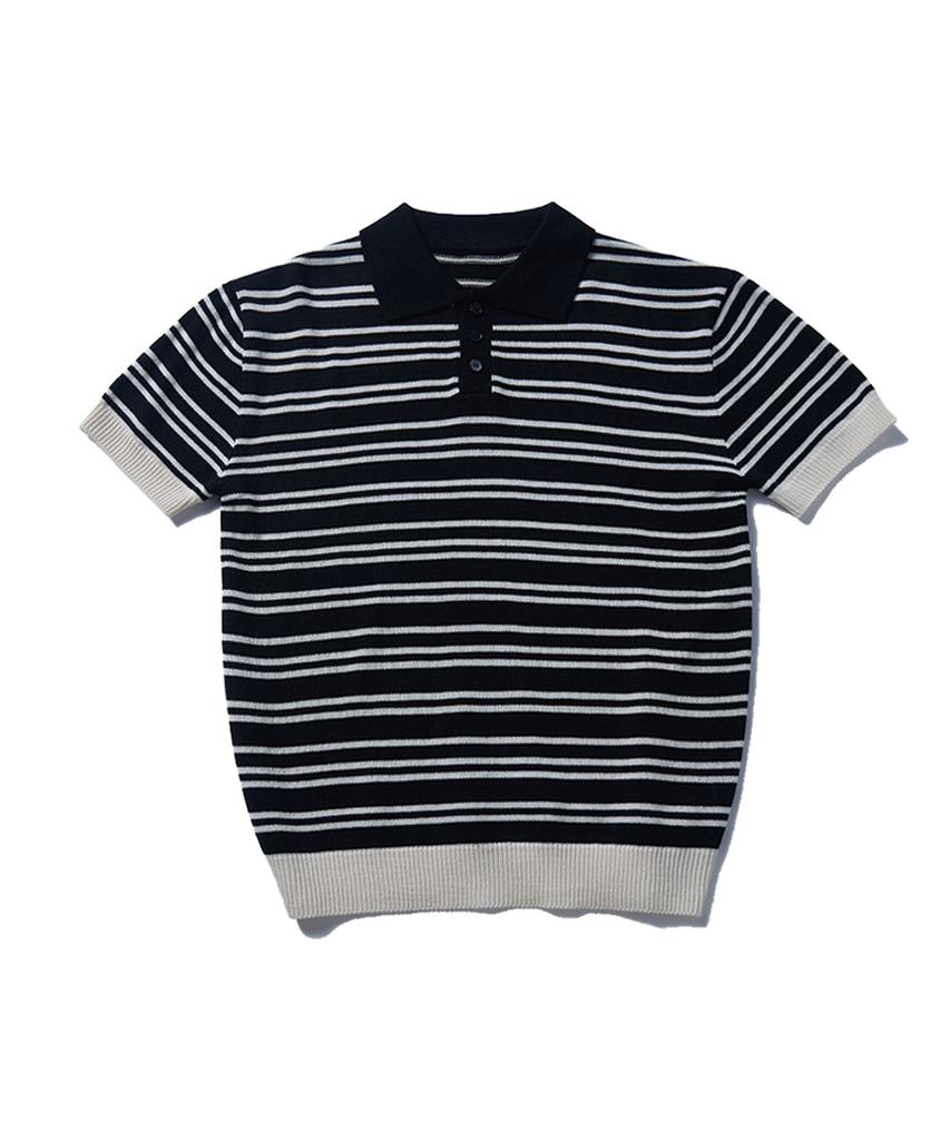 TEN PAST SEVEN Multi-Stripe Short Sleeve Knit (2 Colors)