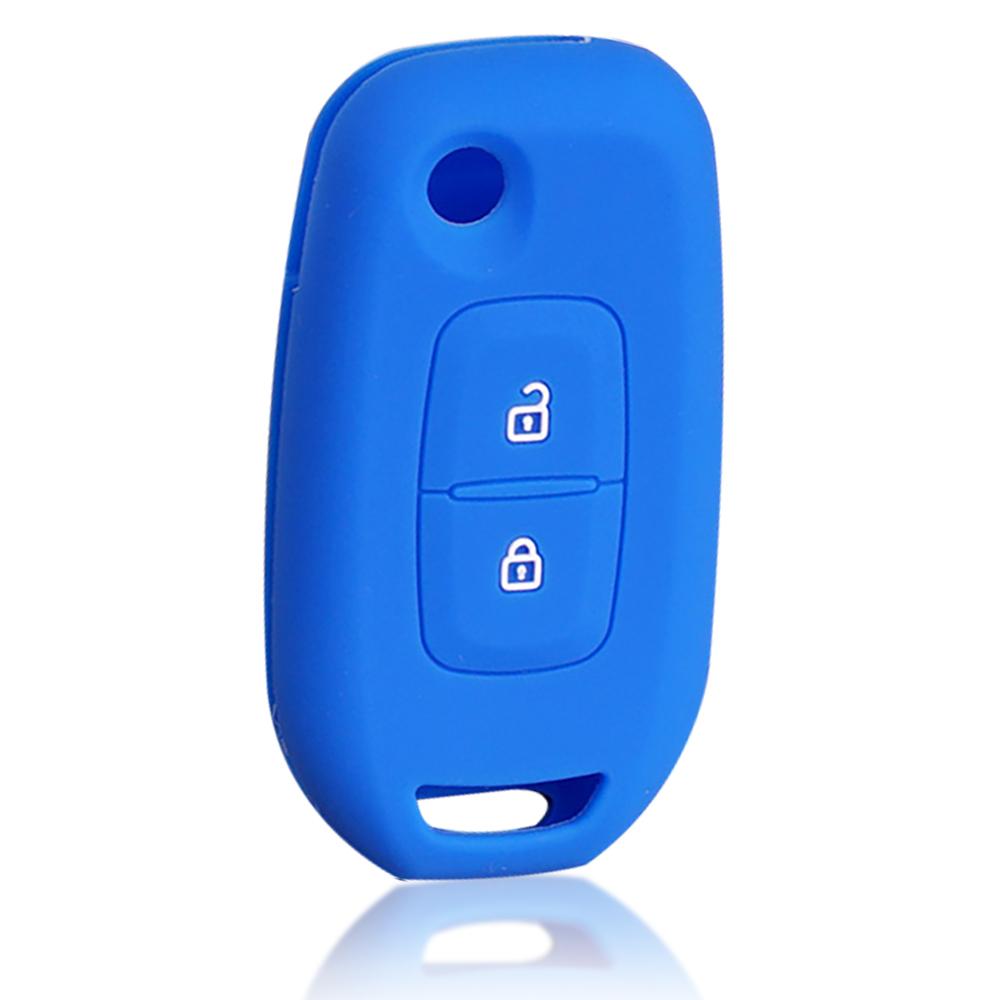 Silicone Key Cover Cap for Renault Logan 2 Captur Sandero Stepway Duster 2019 2020 2button Car Key Cover Case Car Accessories