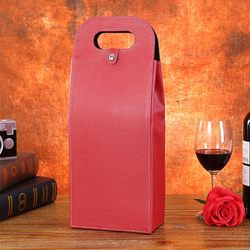 Leather Red Wine Packaging Bags Wine Tote Bags Universal Packaging Carrier Single/Double Bottle Protective Wine Gift Bags