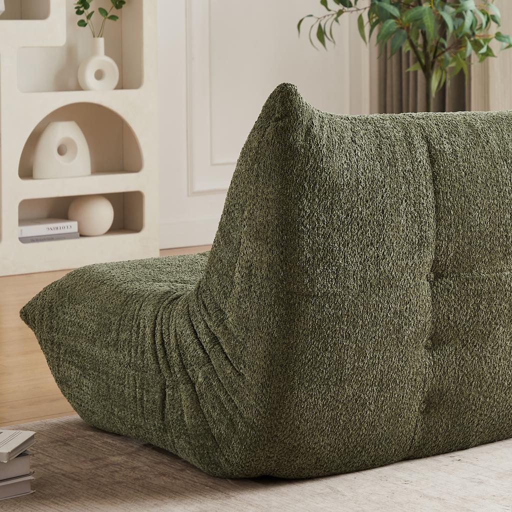 Chenille Caterpillar Sponge-Padded Sofa, Floor-Level Lounge Chair, Fireplace Lounge Chair, for Living Rooms, Bedrooms, Game Rooms, and Office