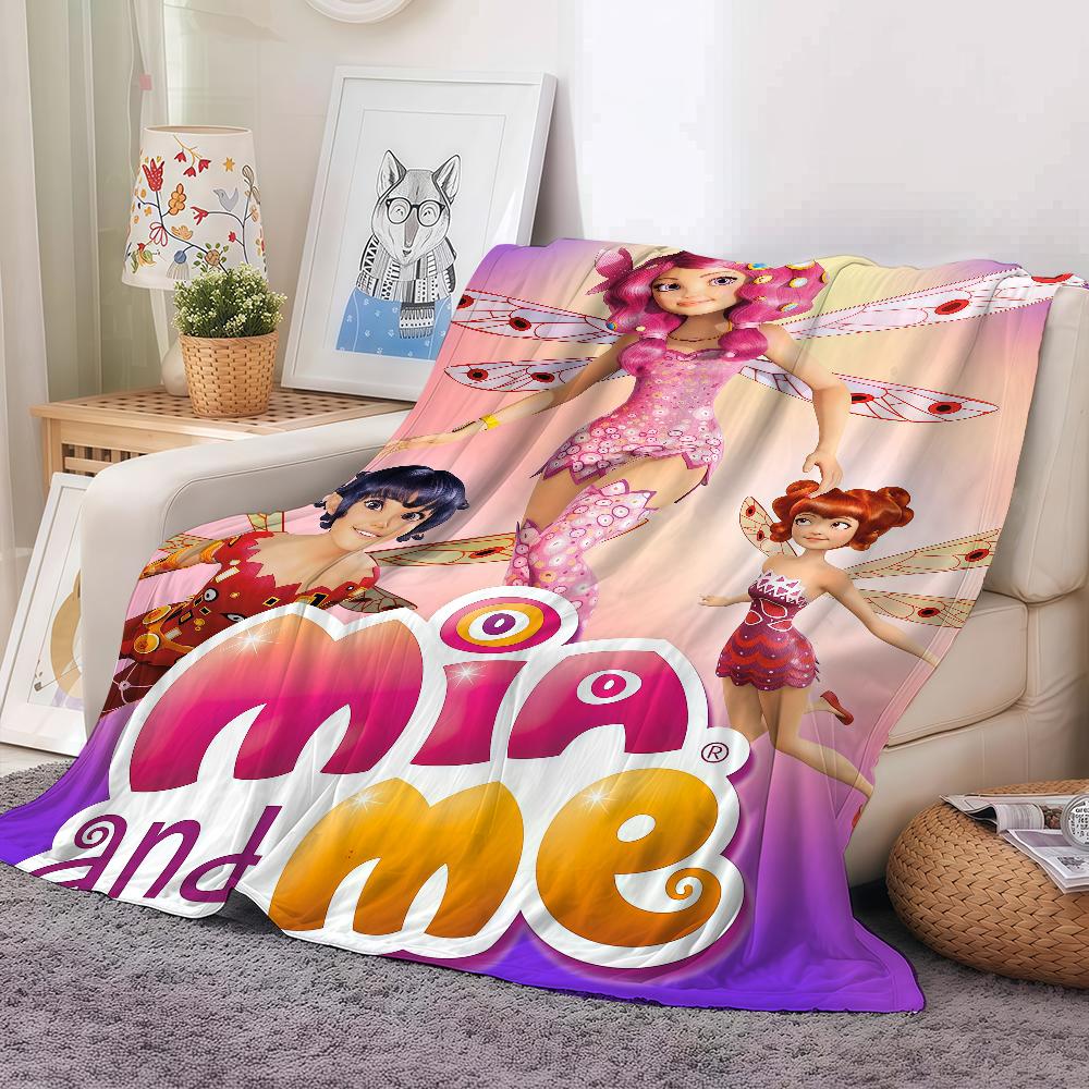 

Мультяшное Милое Одеяло M-Mia And Me Теплое и Мягкое Подходит для Спальни Гостиной Дивана-Кровати Офиса Путешествий Кемпинга 30x40in