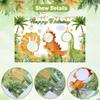 Dinosaurier Geburtstagshintergrund Safari Dschungel Wald Alles Gute zum Geburtstag Party Tier Cartoon Kinder Fotohintergrund Banner Dekorationen