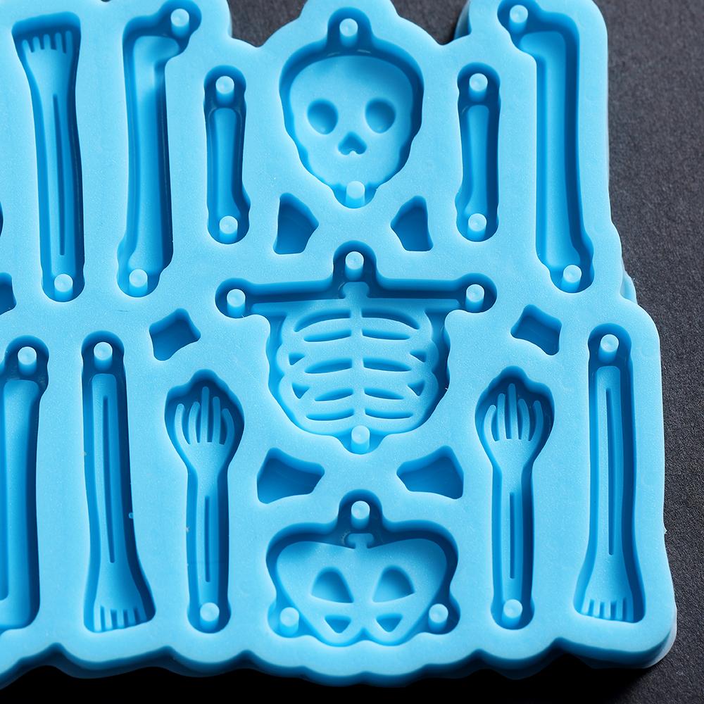 Skeleton Silione Mold Skull Halloween Earrings Pendants Epoxy Resin Mould for DIY Epoxy Resin Pendants Crafts Jewelry Making