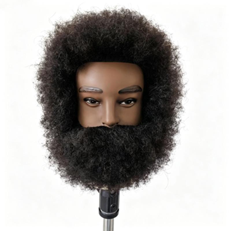 Men's Real Hair Beard Model Head for Styling and Practice