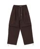 MAKEITTO Two Tuck Wide Parachute Cargo Pants_Brown