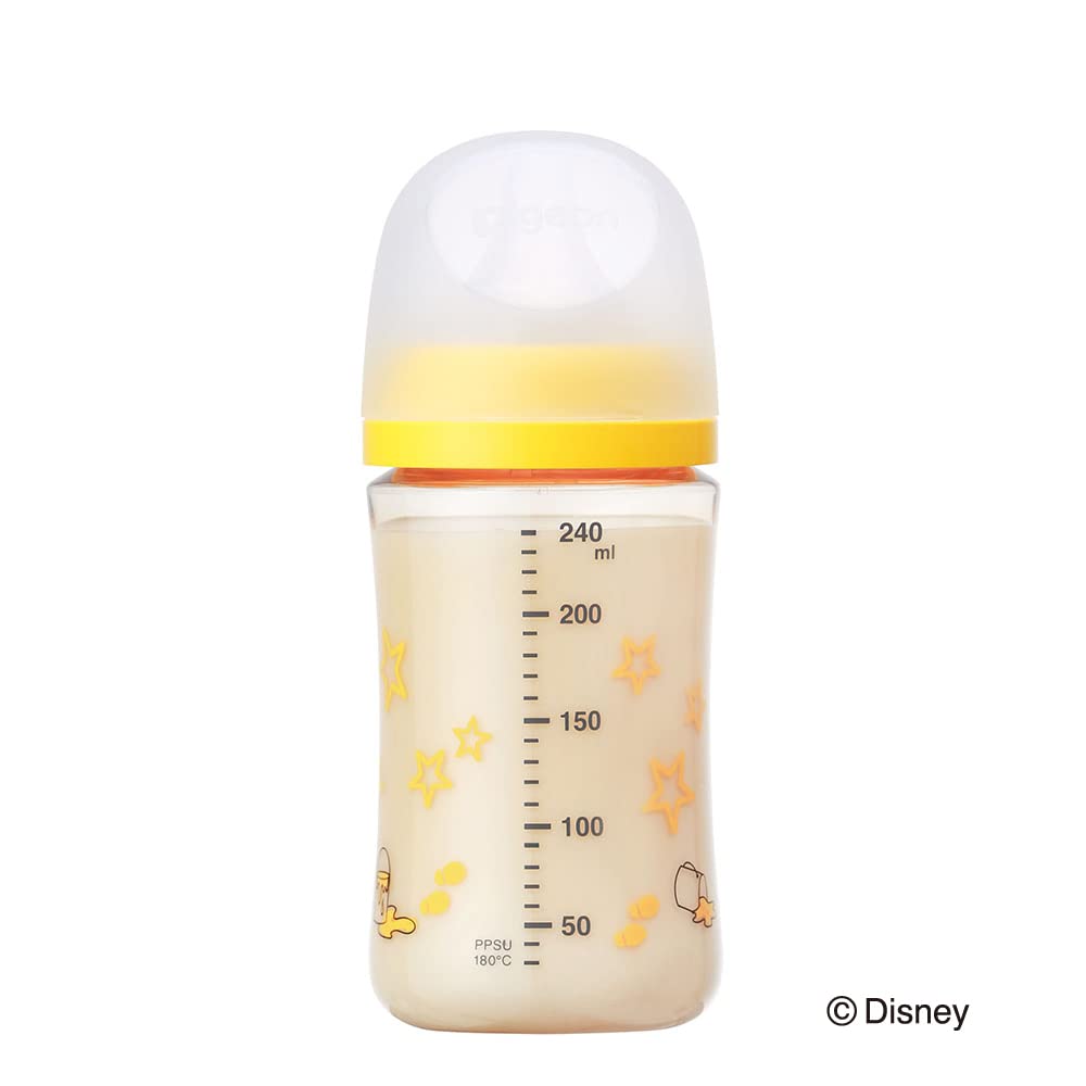 Pigeon Breastmilk Feeling Baby Bottle 240ml for 3 months and up Made from high quality plastic Disney Used in medical institutions Lightweight and