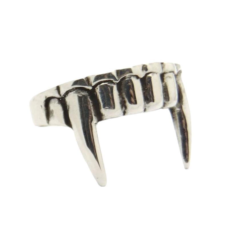 

Unique Vampires Teeth Design Adjustable Ring Alloy Texture Finger Jewelry Suitable for Cosplay Parties Everyday Wear