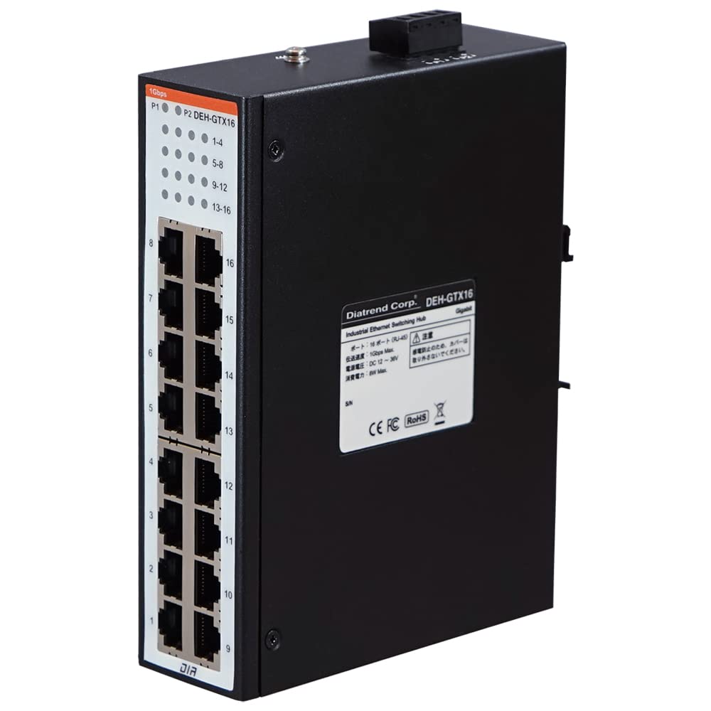 

Diatrend Industrial Ethernet Switching Hub Gigabit Type DEH-GTX16 чорний