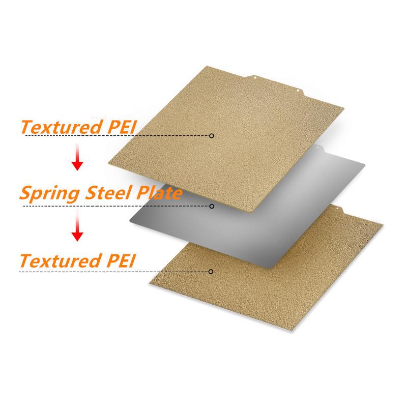 Ender-3/CR-6 SE /Ender-5 Plus PEI Print Bed Kit Double Sided Textured PEI Flexible Steel Build Plate 235x235/255x245/377x370mm