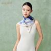 Baoshidie 100% Mulberry Silk Double-Sided Floral Square Scarf