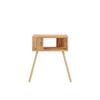 Wooden Leg Nightstand With Decorative Shelves - Atlantic Pine