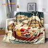 2025 Merry Christmas Tree Santa Claus,New Year Fairy Tale Gift Soft Plush Blanket,Flannel Throw Blanket for Living Room Bed Sofa
