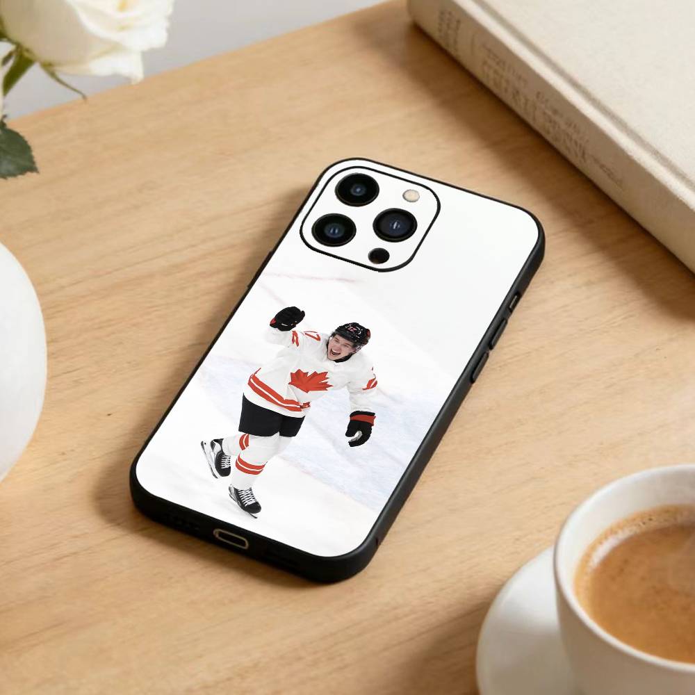 Macklin Celebrini San Jose Sharks Phone Case For iPhone 17 16 15 14 13 12 Max Plus Silicone Black Cover