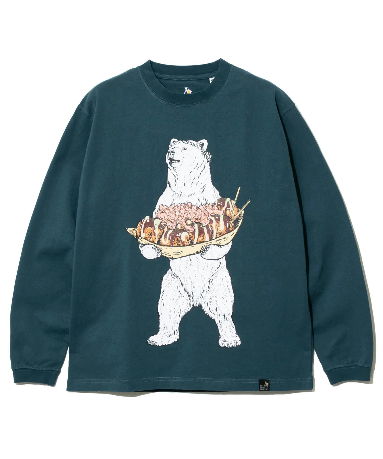 

[go slow caravan] USA/C Takoyaki Kikuma Long Sleeve Tee Blue Green M