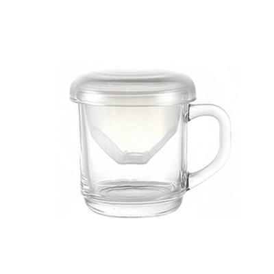 Glückliches Glasfilterdeckel-Becher 300ml Glasbecher