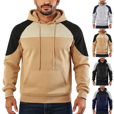 Men's Hooded Sweatshirt, Contrasting Color Sweatshirt, Sports  Zipper Casual Jacket