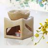 Ceramic Clay Candle Operated Aroma Burner Oil Diffuser, Extra Large Bowl, with 1 Tealight, 4 Inch, (Brown Dotted)