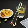 304 stainless steel ice spoon, extended heart-shaped stirrer, Korean style long handled,household coffee and dessert spoon
