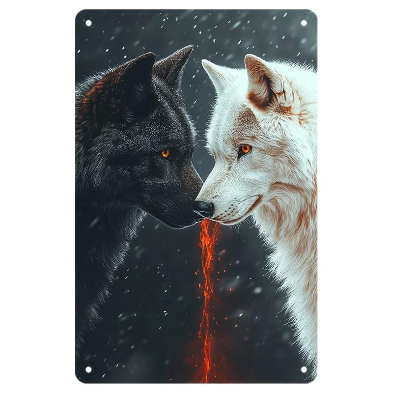 

Vintage Metal Tin Sign x Inch Dueling Dogs Wall Decor for Home Garage Bar 20x30cm