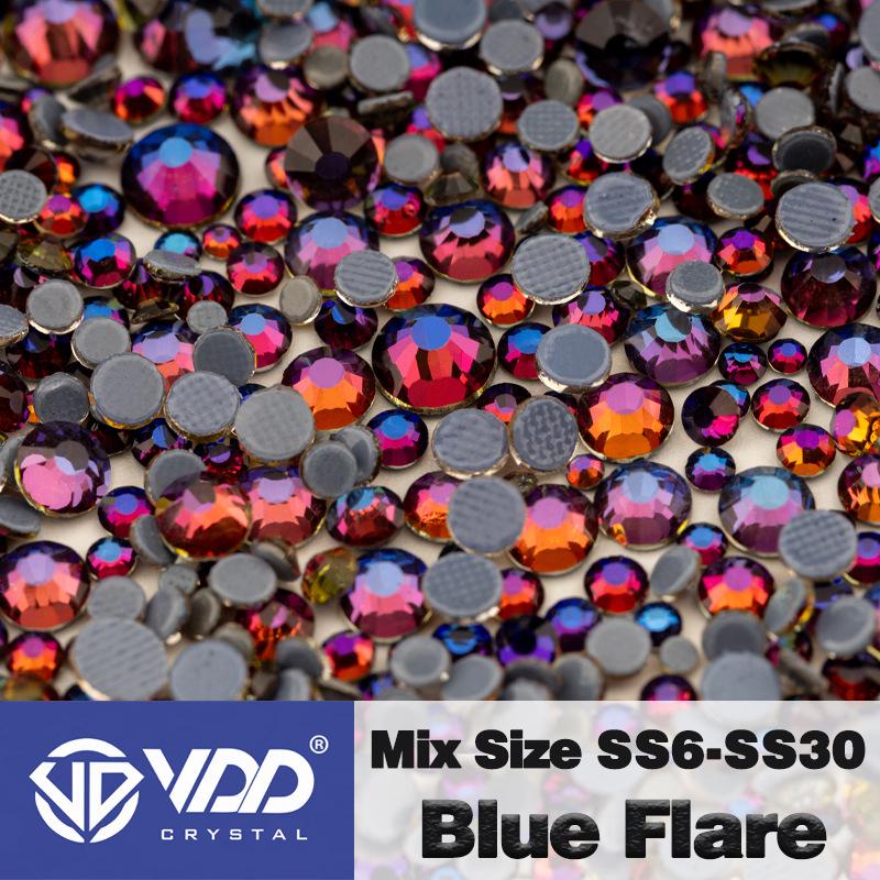 VDD High-Quality Mixed Size Rhinestones: SS6-SS30 Glass Crystal Hot Melt Adhesive Flat Back