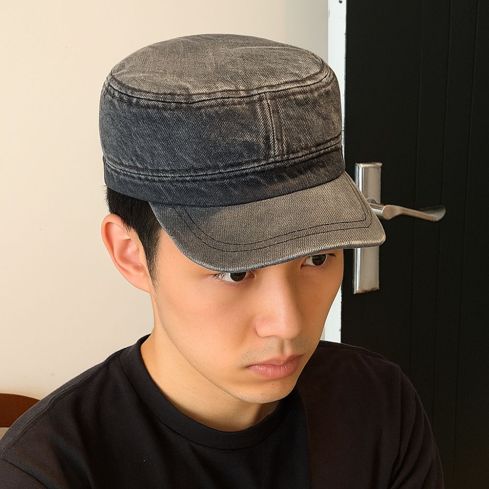 Vintage Baseball Hat Flat Top Cadet Cap Korean Peaked Cap Men Women