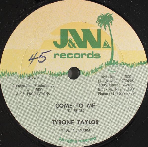 

12inch Record TYRONE TAYLOR Come To Me JW005 JW Records Jamaica Reggae Ska Dub Used