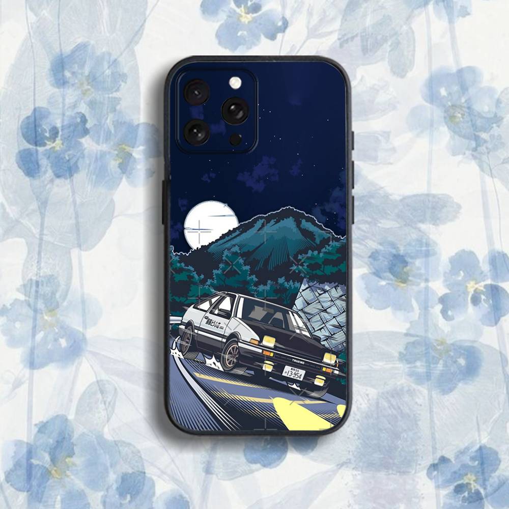 I-Initials D Anime Phone Case For iPhone 17,16,15,14,13,12,Pro,Max,Plus,E,SE4,Air,Mini Black Soft Box