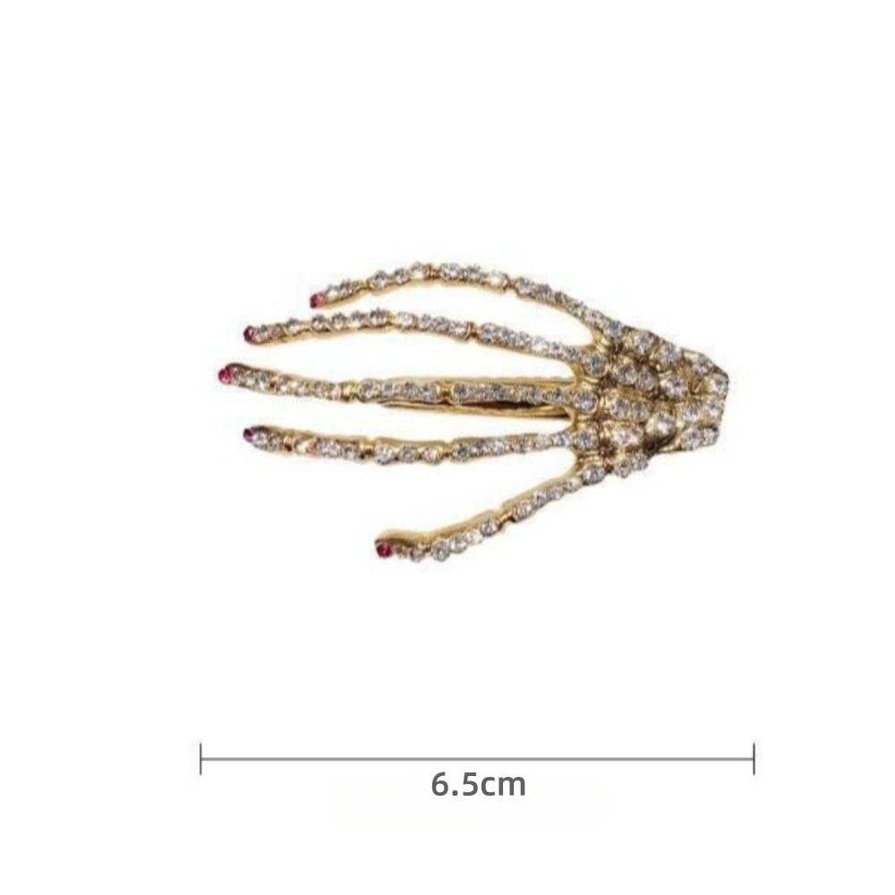 Retro Skeleton Hand Hair Clip Skull Skeleton Hand Headwear Bone Claw Hairpin Hair Accessories