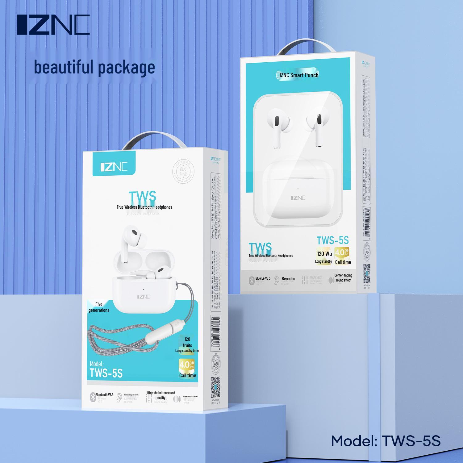 

TWS-5S True Wireless In-Ear Earphones with Bluetooth 5.3 and Ultra-Long Battery Life for Stereo Music and Sports. белый