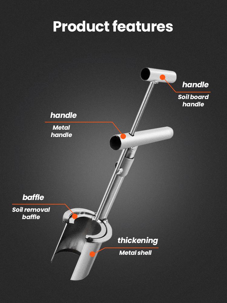 Pflanzen- und Obstbaum-Setzling-Umpflanzer Metalllegierung Bodenprobennehmer Handheld Gartenfass-Umpflanzer Landwirtschaftlicher Stecher