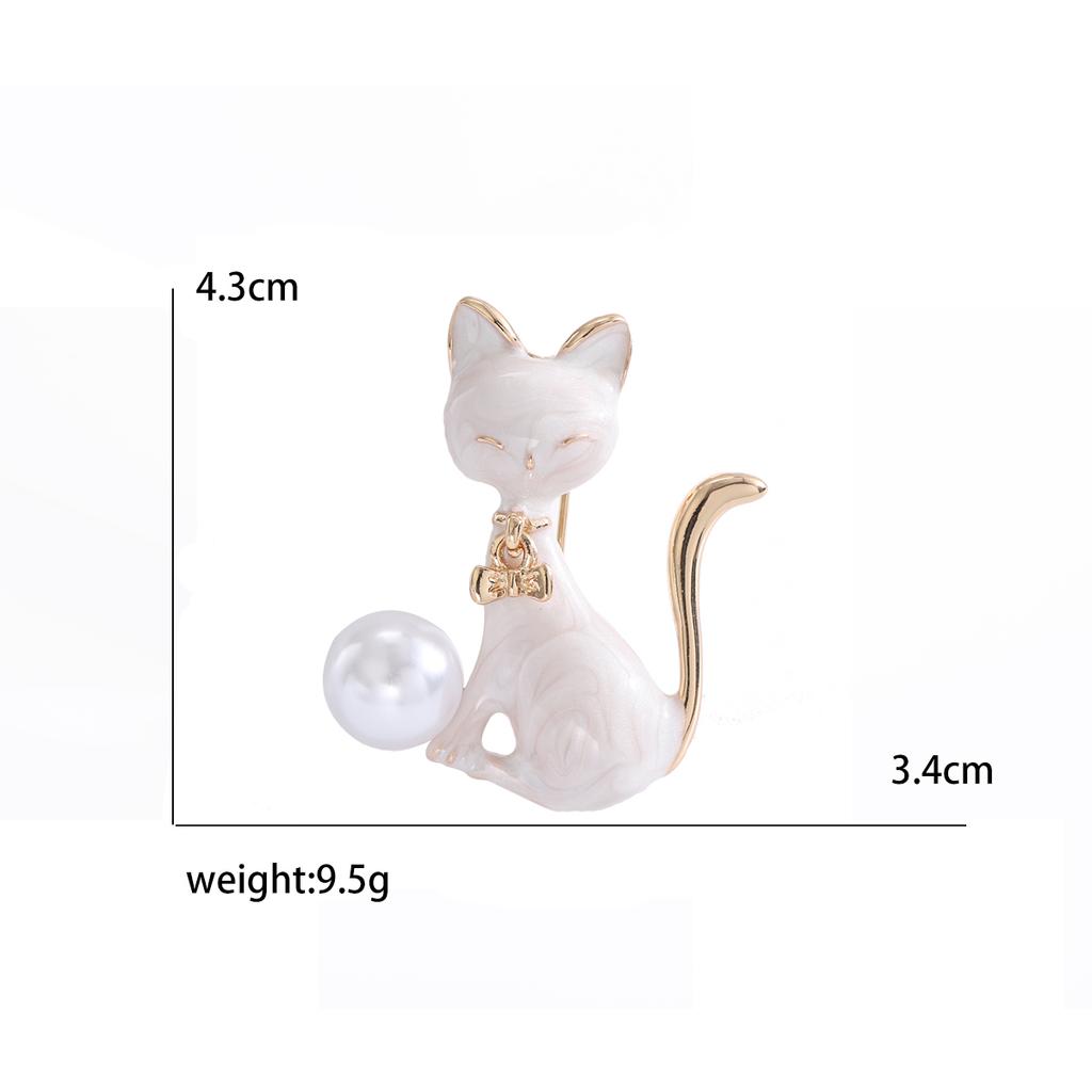 Enamel Cat Pin for Women Unisex Rhinestone Cats Brooch Kitten Lapel Pins Banquet Party Backpack Gifts Jewelry Accessories