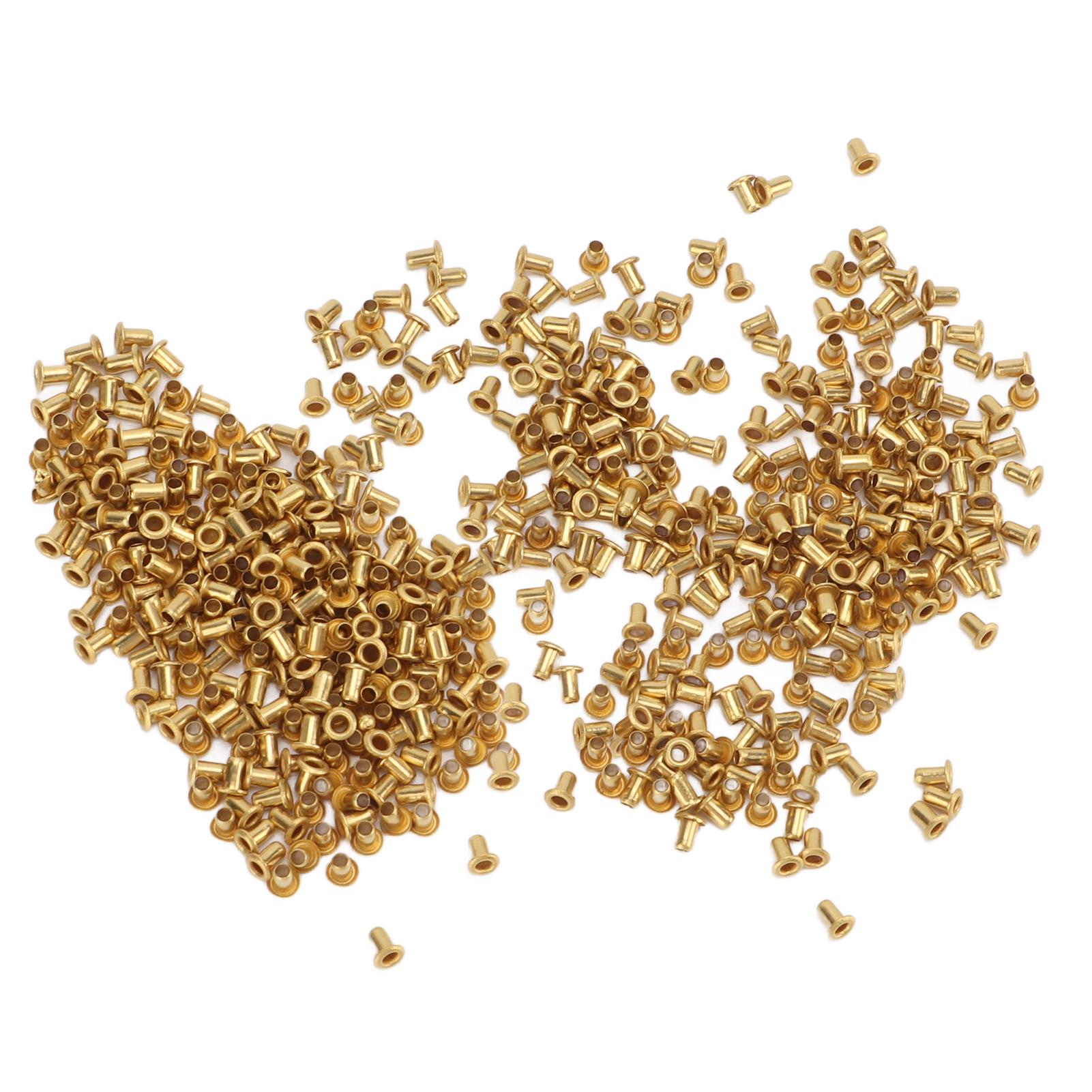 

500 шт. Пустотелые заклепки с закругленными краями Отличная эластичность Латунные заклепки Аксессуары для одежды и сумок 1,5x3x2,5 мм