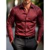 Chemise Homme à Manches Longues et Col, Imprimé Diagonal, Haut Homme Affaires Quotidien Léger Style Européen et Américain