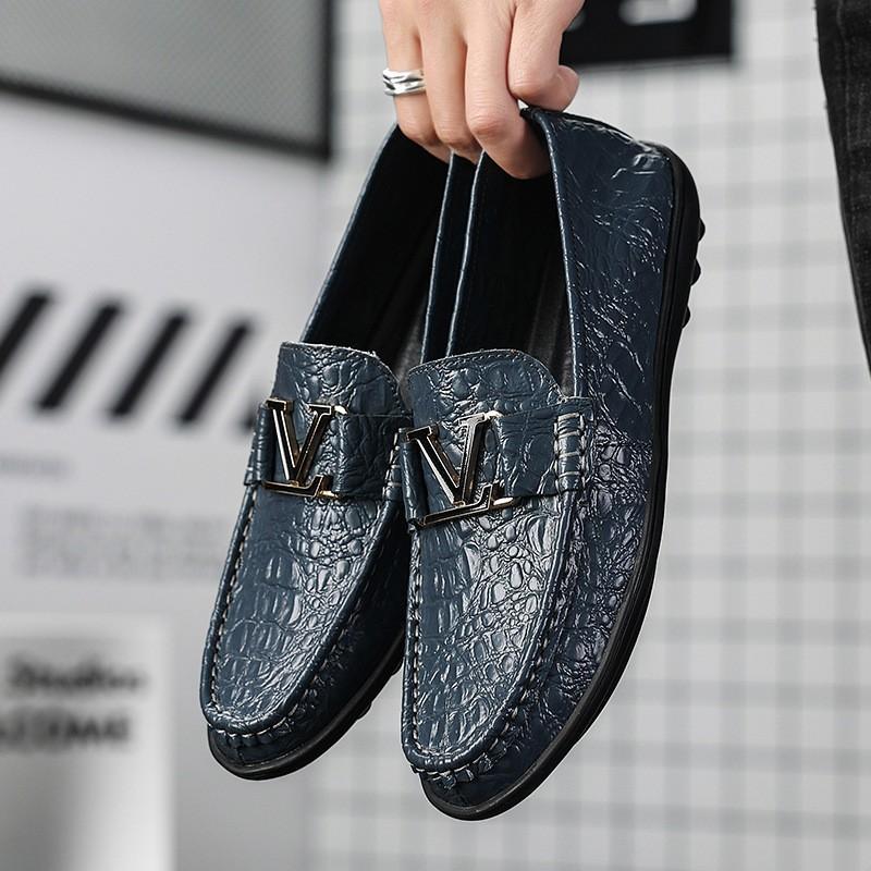 Spring and Summer Lazy Shoes Versatile and Breathable, One Step Casual Driving Shoes, Dou Dou Men's Shoes, Fashion Leather Shoes