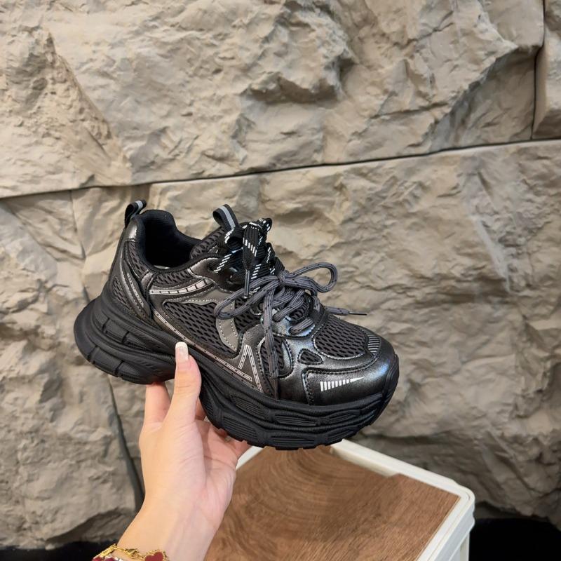 Retro Contrasting Color Women's New Small Man Increases Height and Looks Thin Mesh Breathable Sneakers