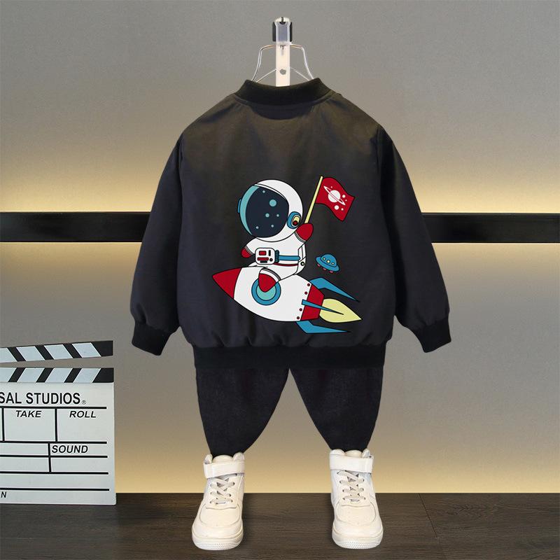 Spring Autumn Baby Boys and Girls Jacket Fashion Cartoon Bear Pattern Kids Windbreaker Coats For Children Outerwear Clothing 2-12Year