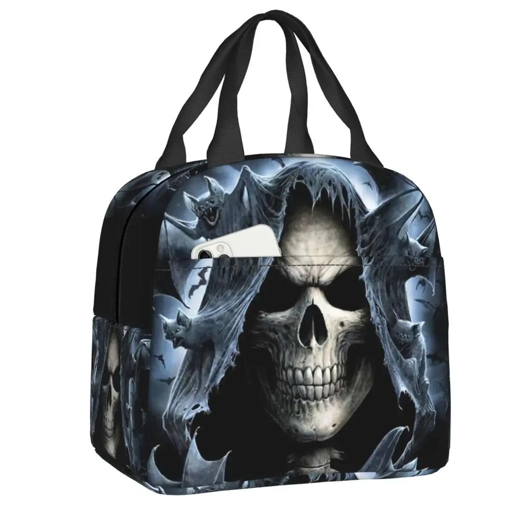 Evil Hands Skull Lunch Bag Leakproof Halloween Gothic Skeleton Thermal Cooler Insulated Lunch Box For Women Kids Food Tote Bags