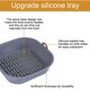 Silikon Air Fryer Grytebrett Mat Trygg Gjenbrukbar Firkantet BBQ Grillplate Airfryer Ovn Bakeform Kurvpanne for kjøkken