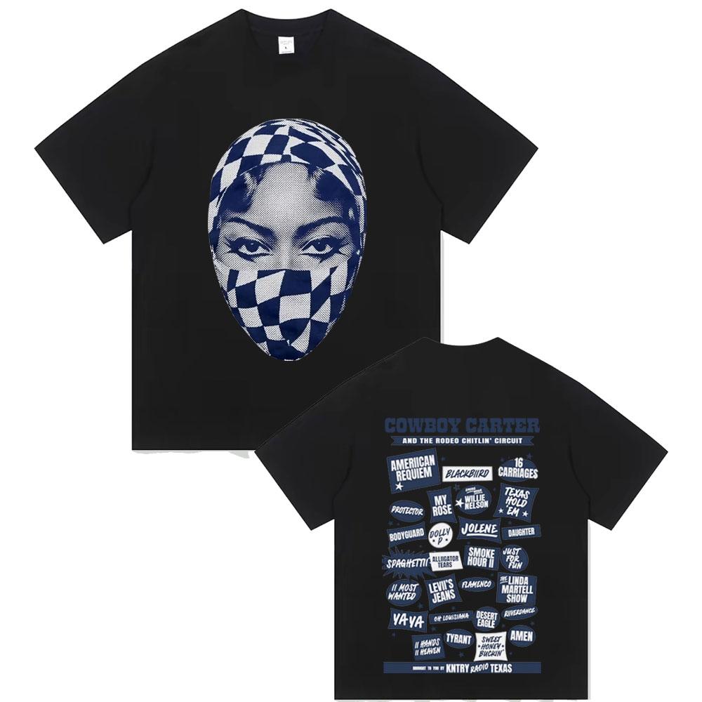 Beyonce Cowboy Carter och The Rodeo Chitlin Circuit T-shirt Herrmode Casual Översized T-shirts Unisex Dam Vintage Streetwear