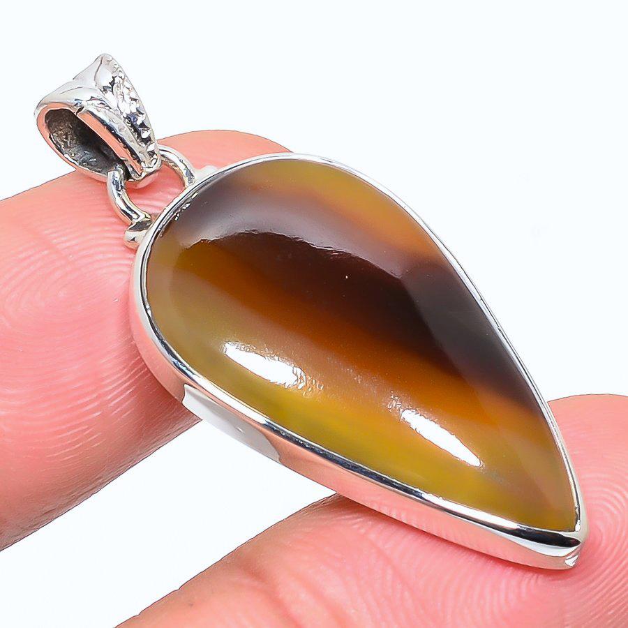 

Natural Montana Agate Gemstone 925 Solid Sterling Silver Gift Pendant 1.65 N6h62