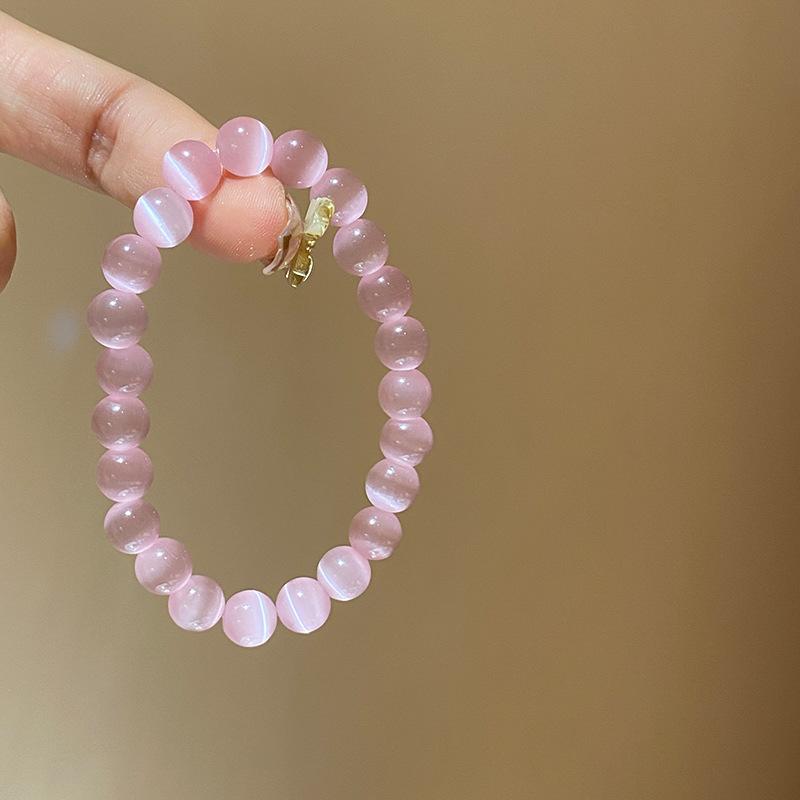 Natural stone crystal geometric beaded bracelet retro high-end bracelet women's niche light luxury versatile jewelry