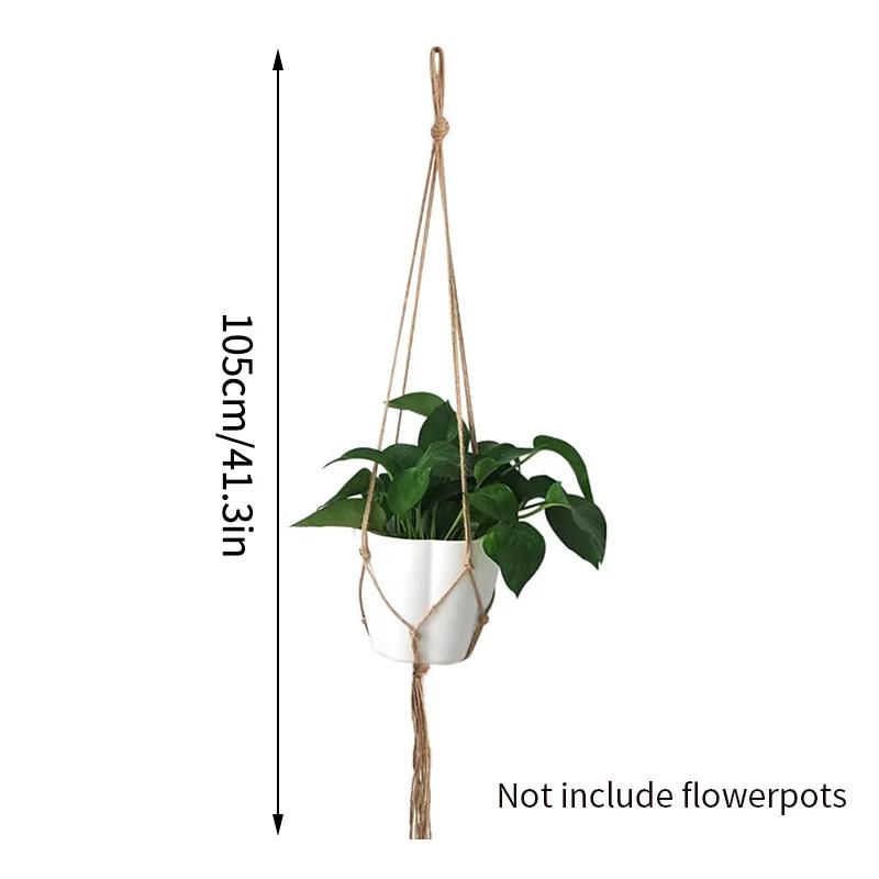 Vintage Macrame Hanging Baskets Cotton Handmade Flowerpot Net Plant Hanger Holder Basket Garden Home Planter Wall Decor