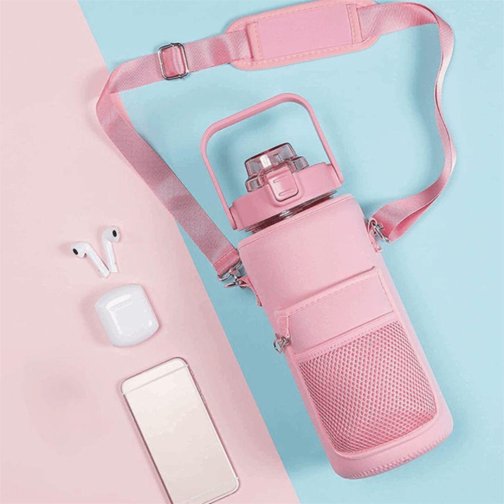 Neoprene Sport Water Bottle Cover Adjustable Shoulder Strap Tumbler Holder Bag  Tumbler