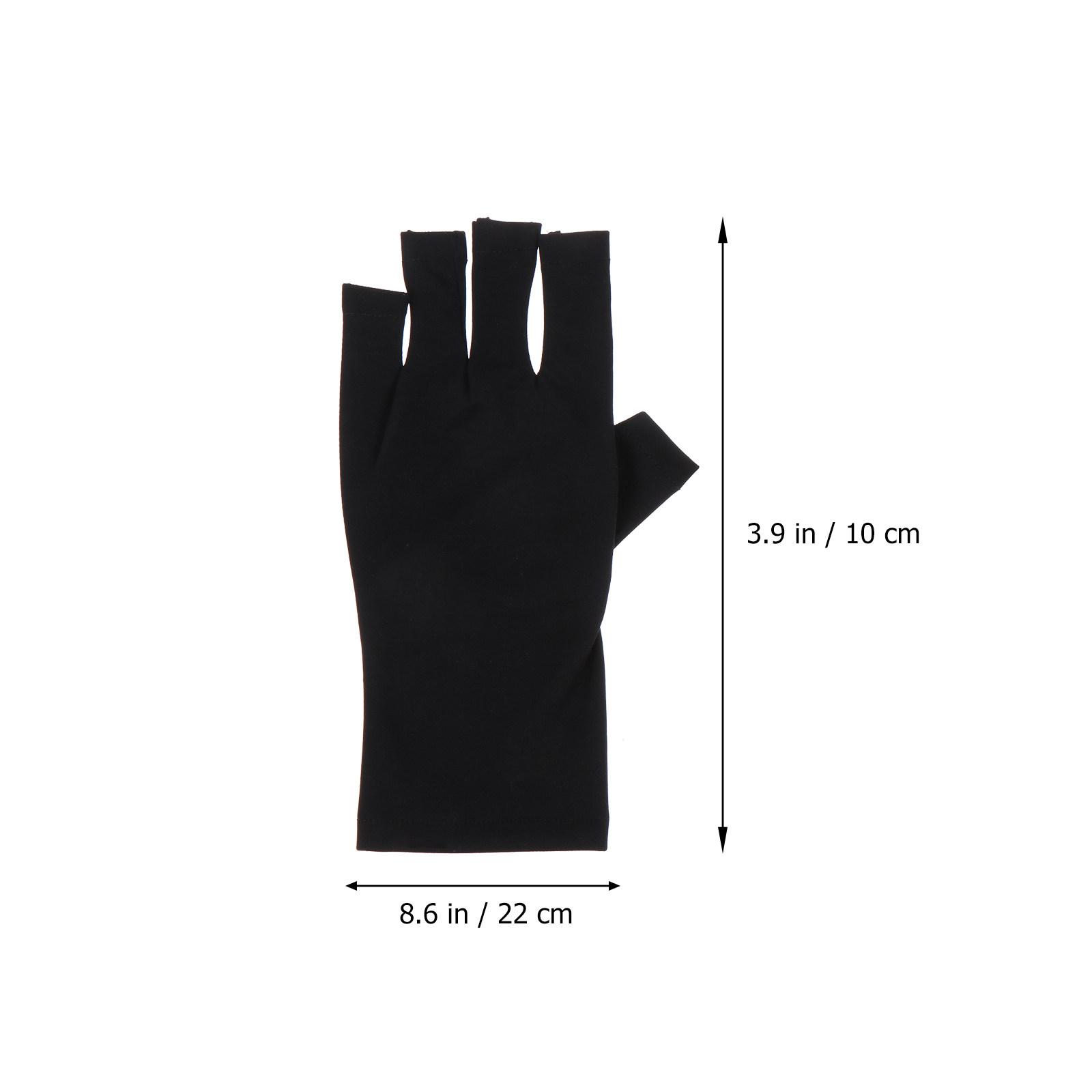 2Pcs Uv Protection Gloves Polyester Breathable Half Finger Gel Manicure Nail Anti Uv Protective Gloves чёрный